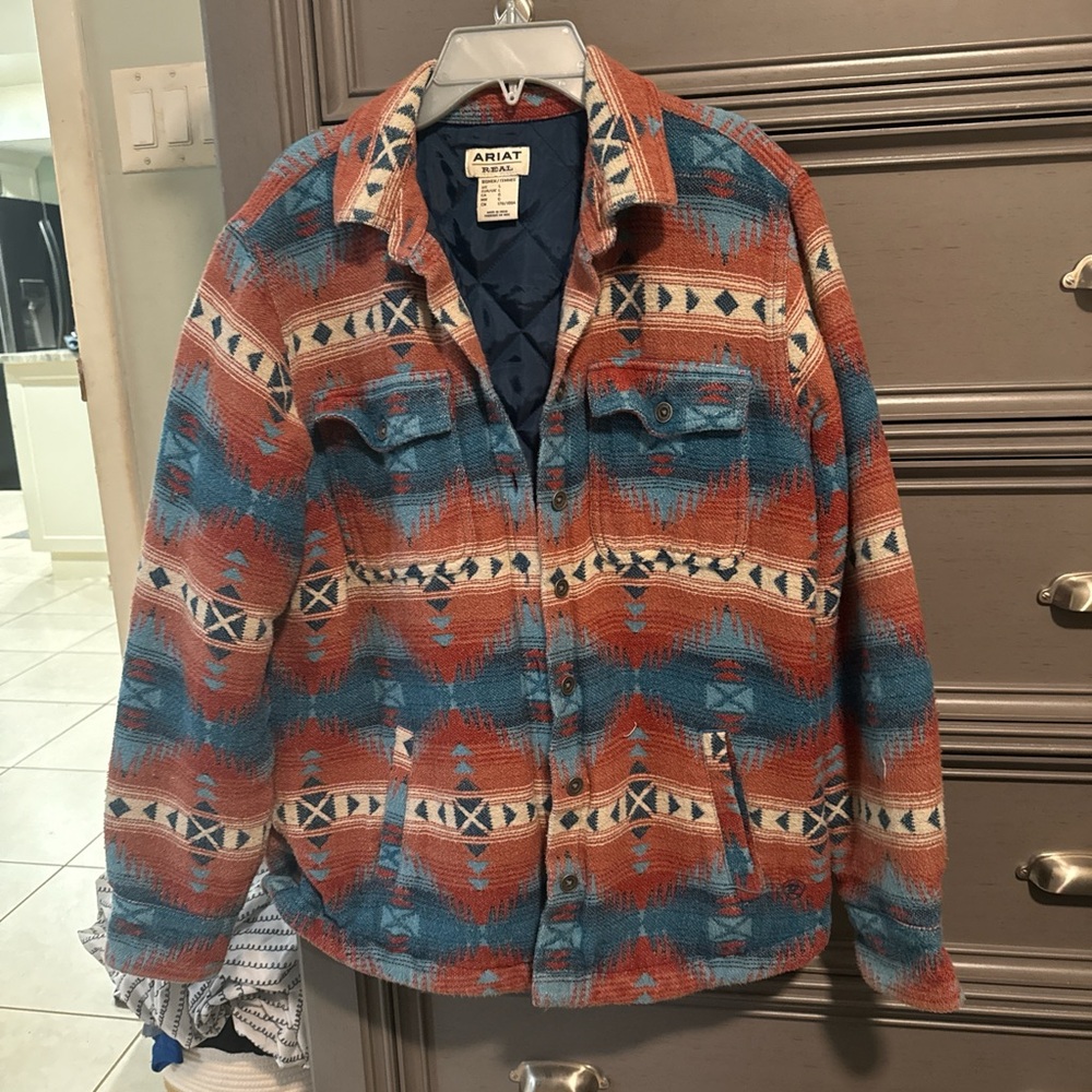 Ariat Women's Quilted Southwestern Jacket button up large